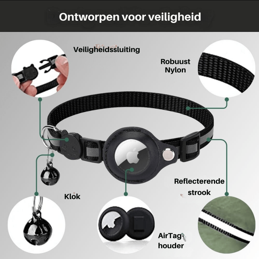 Katte GPS Tracker Halsbånd med Reflekterende Design 4
