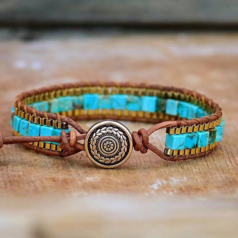Kejsersten Armbånd Firkantet Kædedesign Boho Stil 1