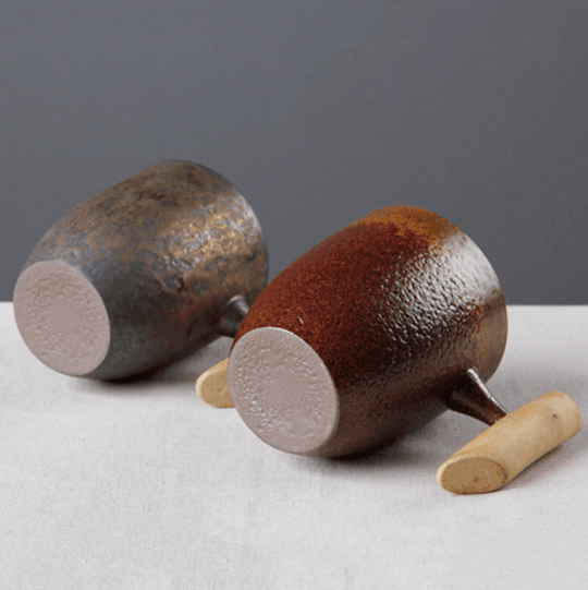 Keramisk Kaffekrus med Træhåndtag i Japansk Stil 3