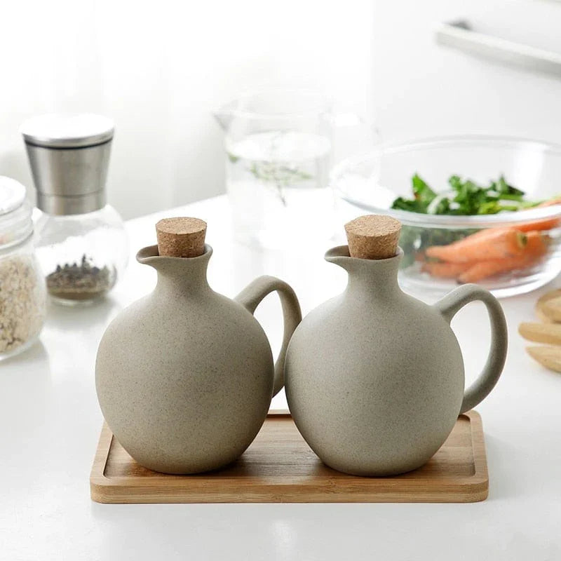 Keramisk Oliepotte Til Eddike Og Olivenolie Stilfuld Design 0
