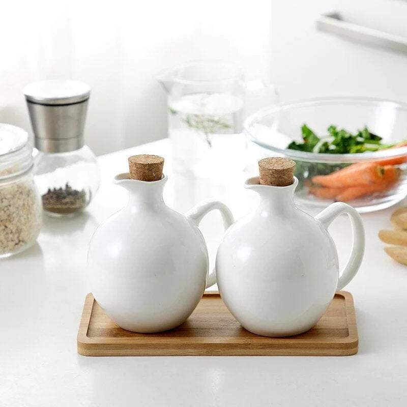 Keramisk Oliepotte Til Eddike Og Olivenolie Stilfuld Design 2