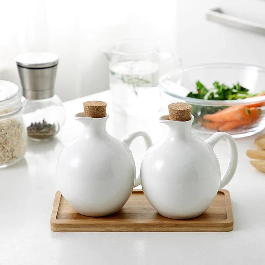 Keramisk Oliepotte Til Eddike Og Olivenolie Stilfuld Design 2