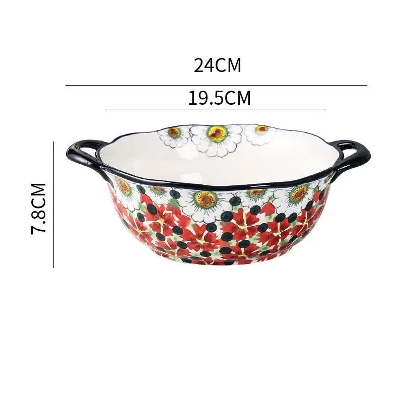 Keramiske Boller med Blomsterdesign 0