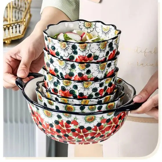 Keramiske Boller med Blomsterdesign 1
