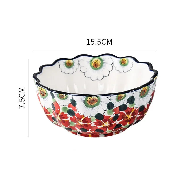 Keramiske Boller med Blomsterdesign 10