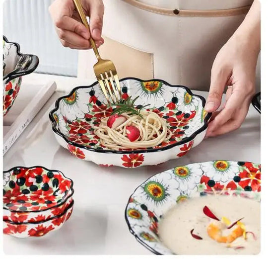 Keramiske Boller med Blomsterdesign 6