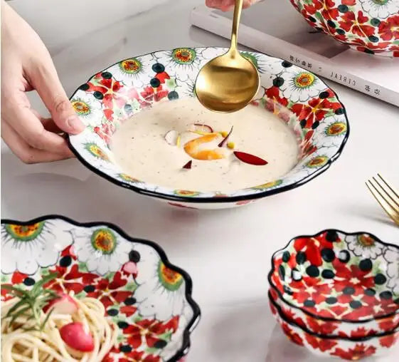 Keramiske Boller med Blomsterdesign 7