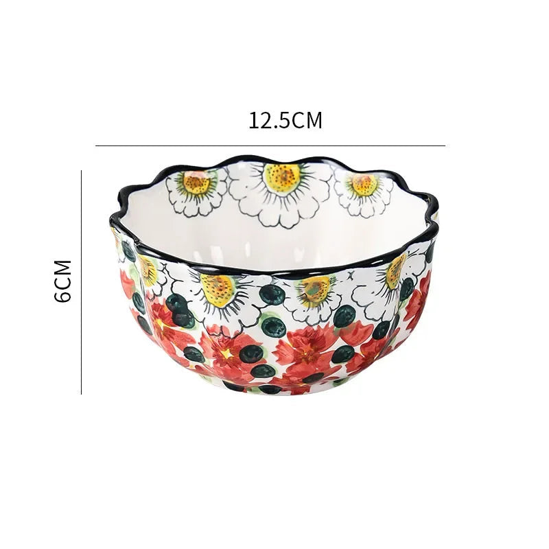 Keramiske Boller med Blomsterdesign 9