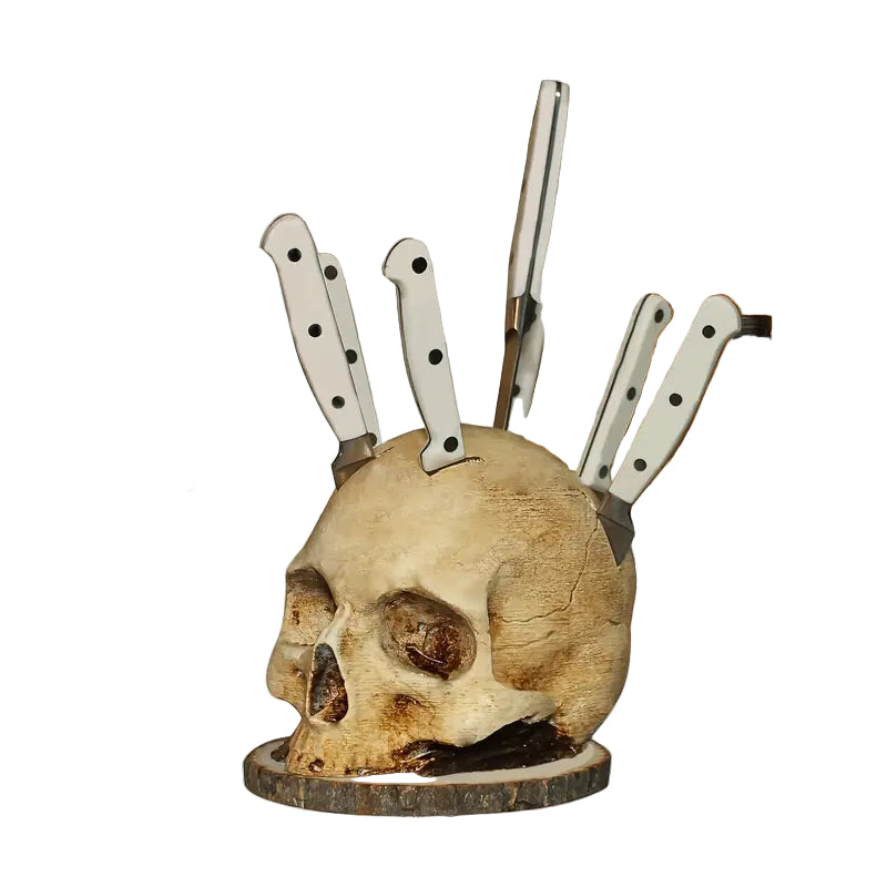 Knivholder med Spooky Skull Design 0