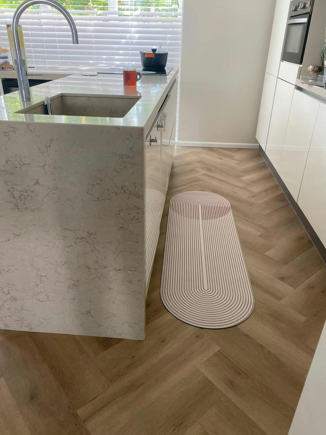 Køkken Tæppe Skridsikker Design Med Høj Absorption 5