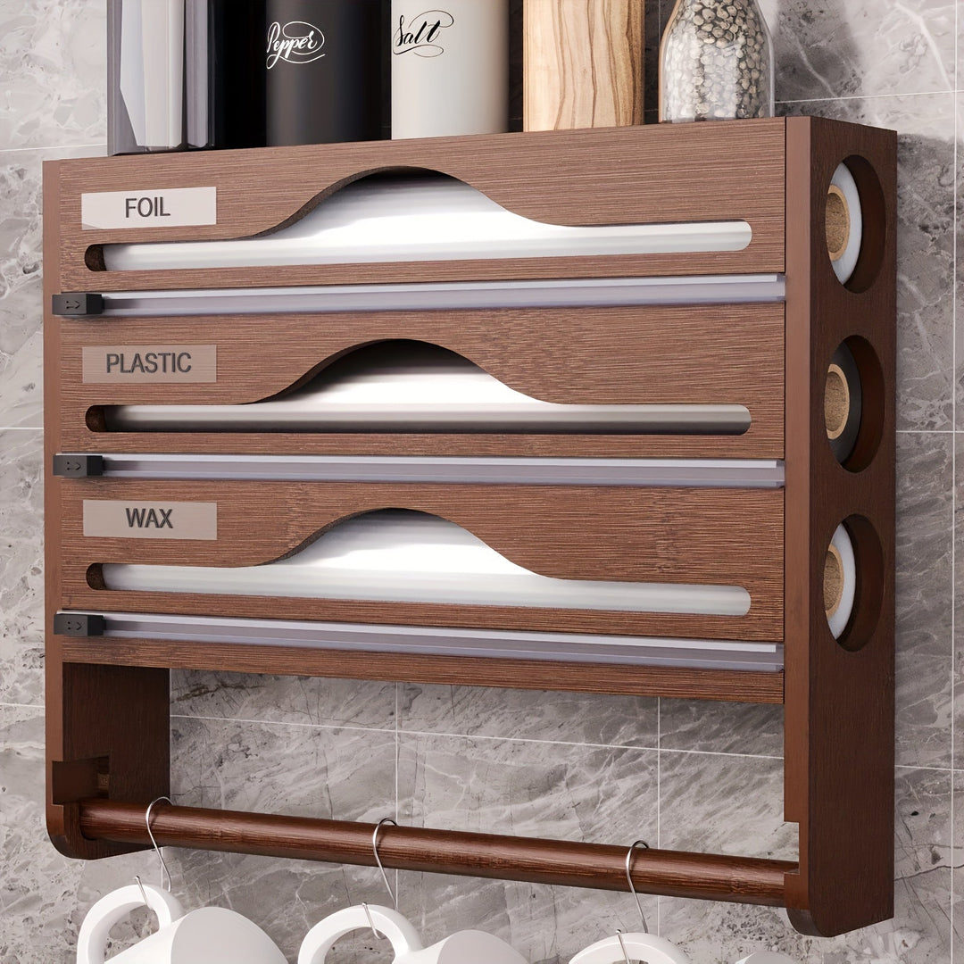 Køkkenarrangør med 3-sektioner og holder 6