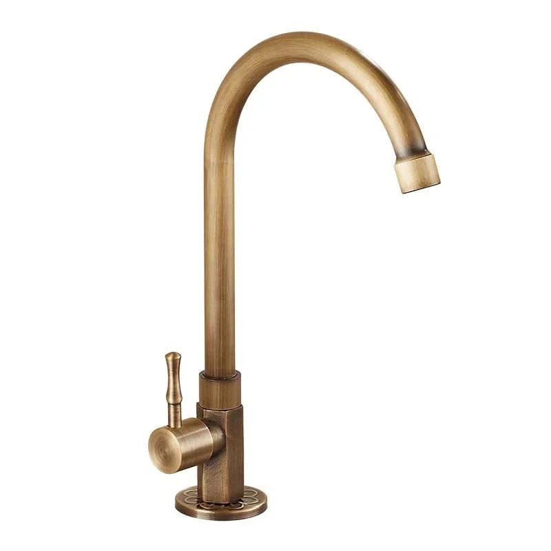 Køkkenhane Svanehals Design Antik Messing Finish 2