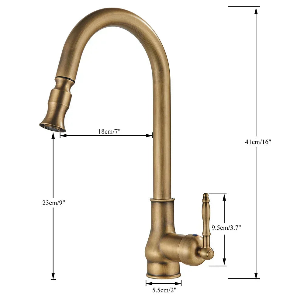 Køkkenhane Vintage Tap med Drejelig Tud 5