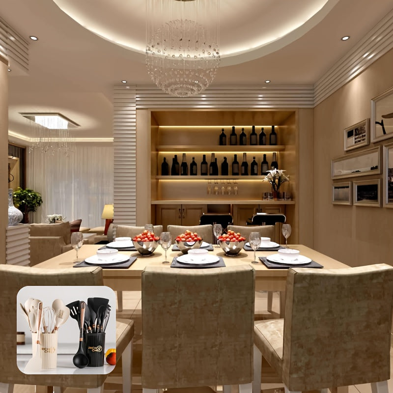 Køkkenredskabssæt i Silikone med Træhåndtag 4