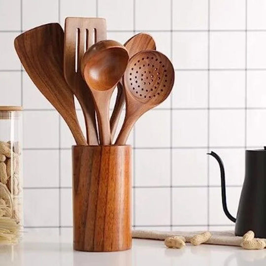 Køkkensæt i Teaktræ med Tidløs Design 8
