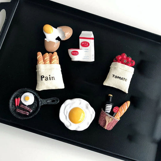 Køleskabsmagnet Sæt med Tegneserie Motiver Farverige 3D Design 3