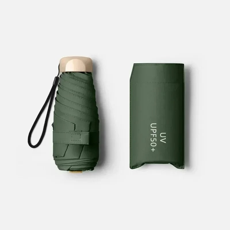 Kompakt Mini Paraply til Sol og Regn 0