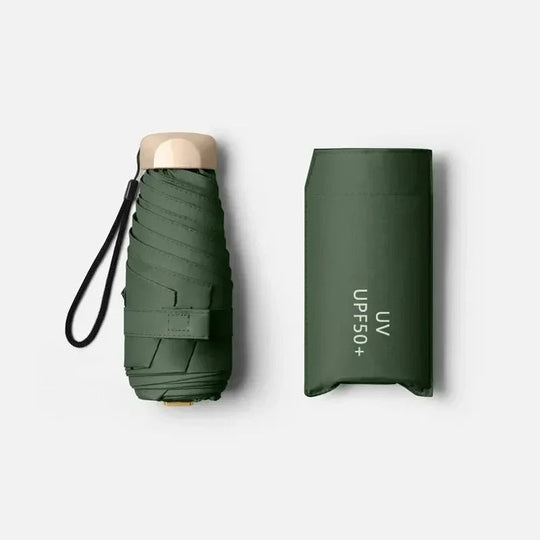 Kompakt Mini Paraply til Sol og Regn 0