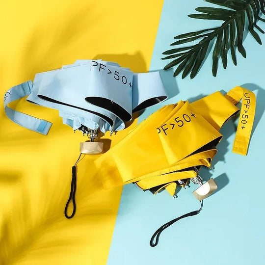 Kompakt Mini Paraply til Sol og Regn 4