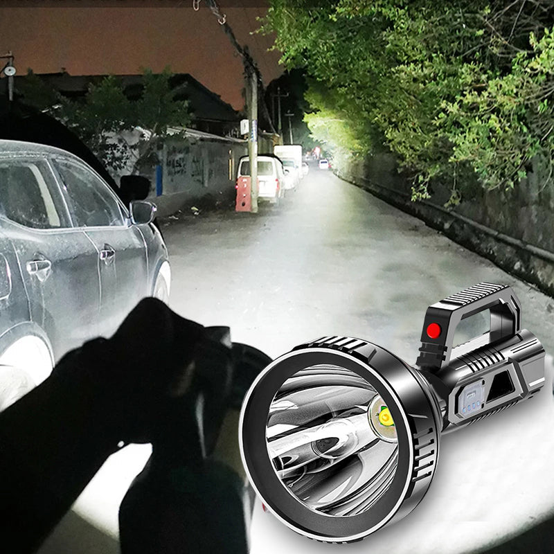Kraftig Lommelygte Genopladelig Håndholdt Spotlight Med Flere Lysindstillinger 4
