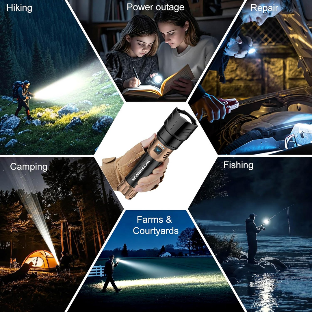 Kraftig Lommelygte med Multifunktionel Antennelinse og 1,5 Million Lumen 6