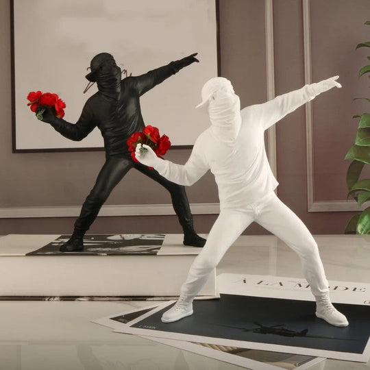 Kunstnerisk Dekoration Banksy Flower Rioters 1