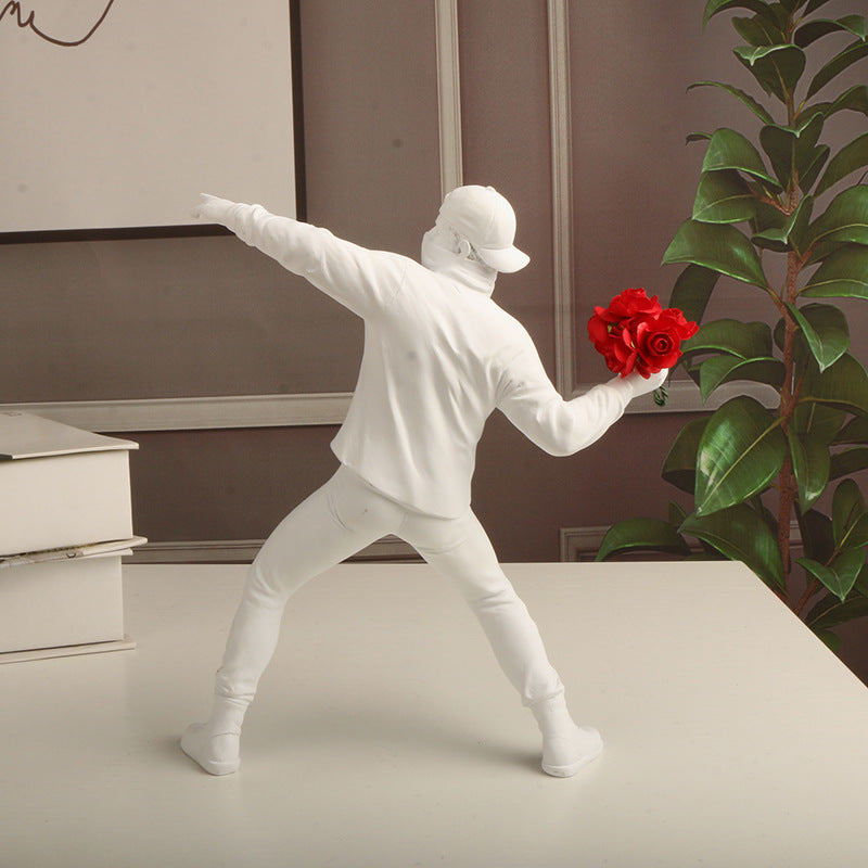 Kunstnerisk Dekoration Banksy Flower Rioters 3