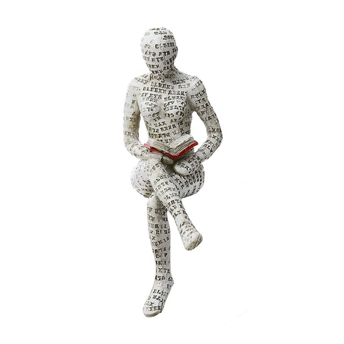 Kvinde Statue Læsende Ornament Moderne Design 6