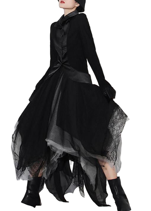 Kvindernes Asymmetrisk Design Nederdel med Colorblock 0