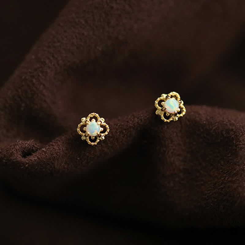 Kvindernes Vintage Design Øreringe med Opal Charm 0