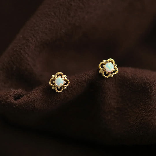 Kvindernes Vintage Design Øreringe med Opal Charm 0