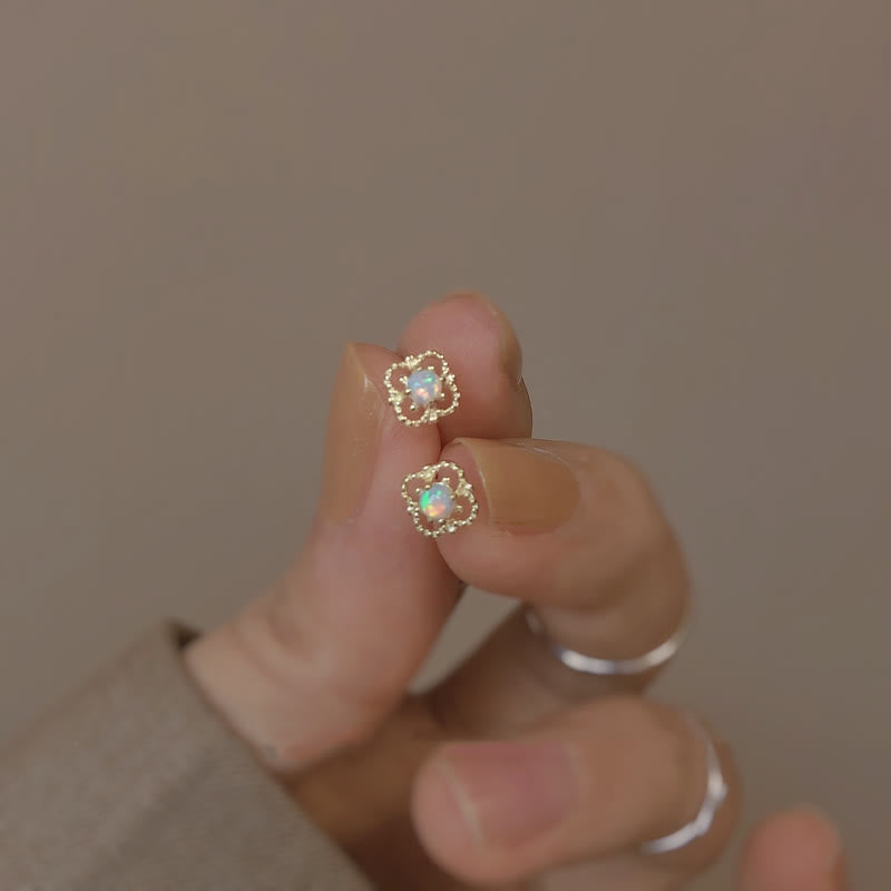 Kvindernes Vintage Design Øreringe med Opal Charm 4