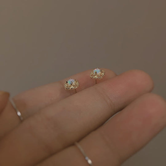Kvindernes Vintage Design Øreringe med Opal Charm 5