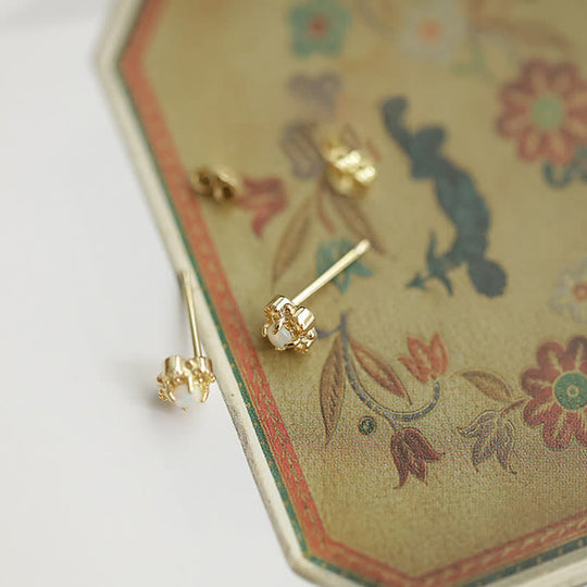 Kvindernes Vintage Design Øreringe med Opal Charm 6