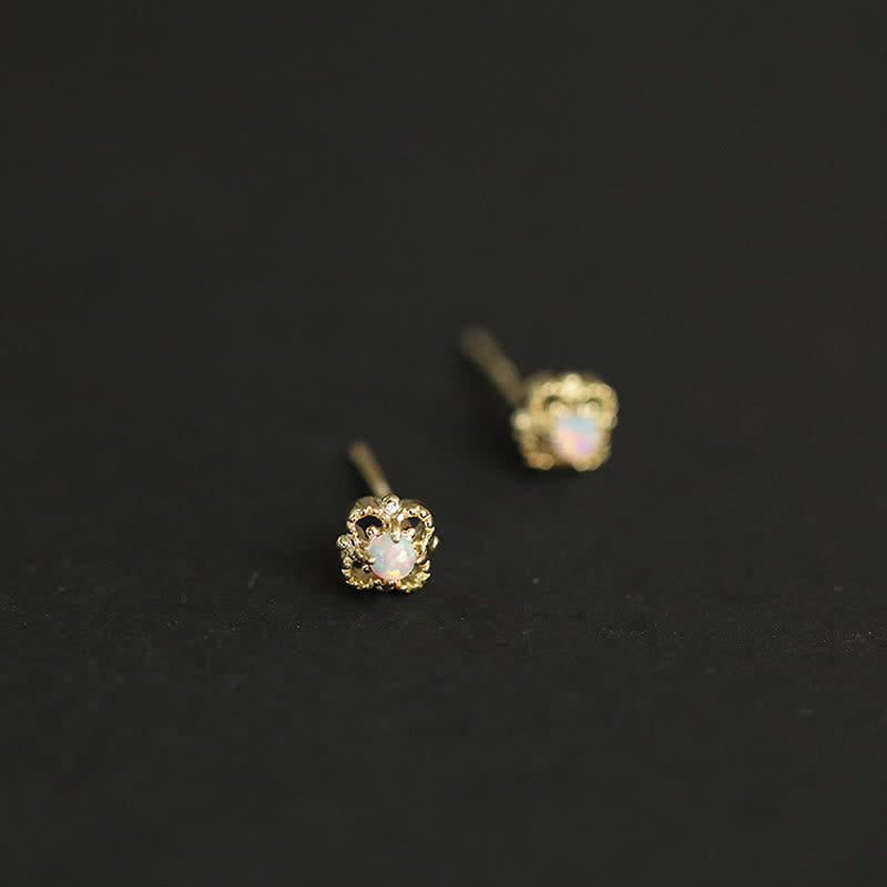 Kvindernes Vintage Design Øreringe med Opal Charm 8