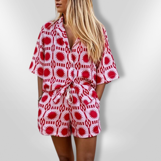 Kvinders 2-Piece Sæt Aftagelig Geometrisk Design 1