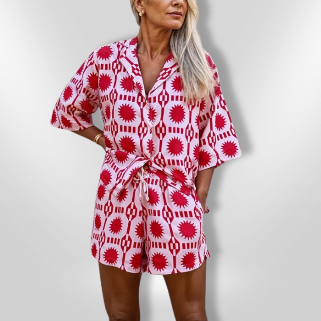 Kvinders 2-Piece Sæt Aftagelig Geometrisk Design 3