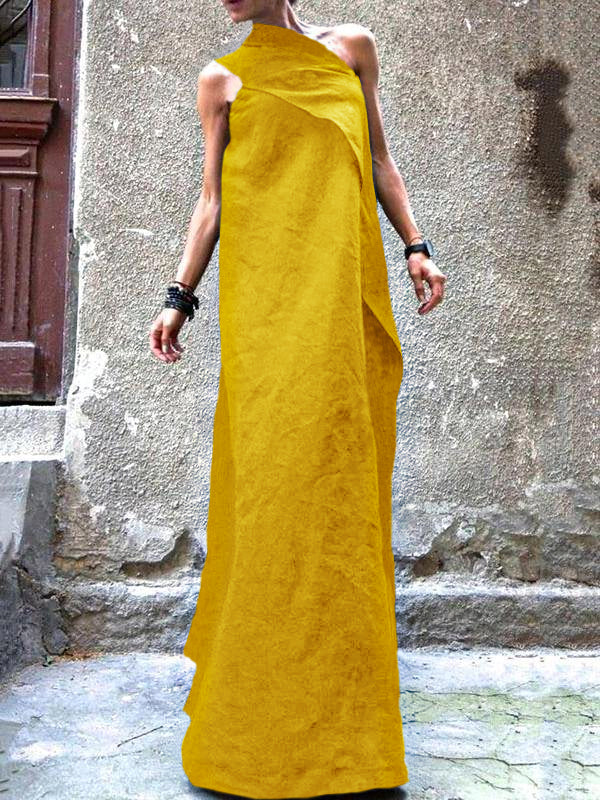 Kvinders Ærmeløs Kjole med Patchwork Design 8