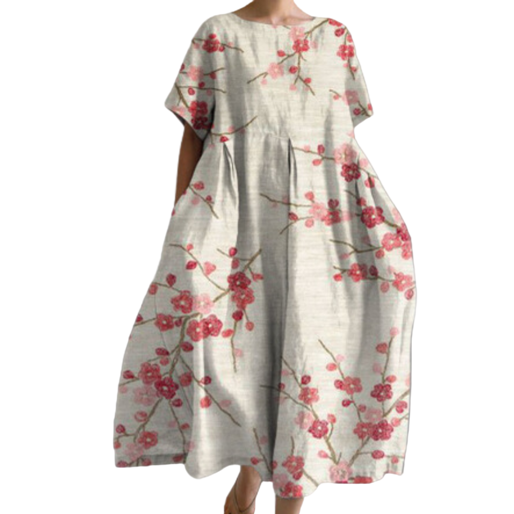 Kvinders Afslappet Kjole med Rund Halsudskæring 0