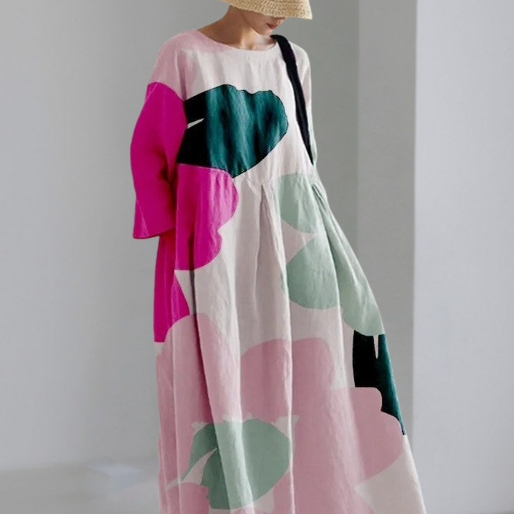 Kvinders Afslappet Kjole med Rund Halsudskæring 2