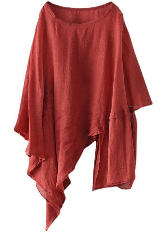 Kvinders Asymmetrisk Design Broderet Skjorte 4