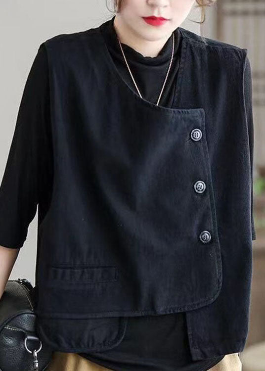 Kvinders Asymmetrisk Design Vest Retro Stil 1