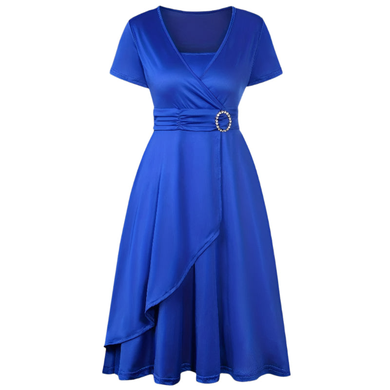Kvinders Asymmetrisk Kjole med Strass Polyester 0