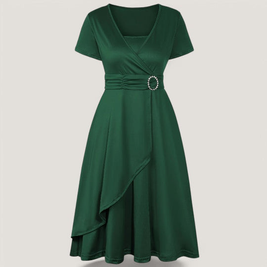 Kvinders Asymmetrisk Kjole med Strass Polyester 10