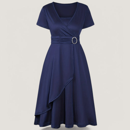 Kvinders Asymmetrisk Kjole med Strass Polyester 6