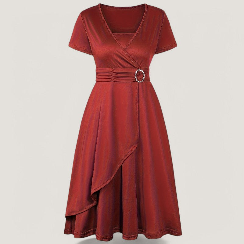 Kvinders Asymmetrisk Kjole med Strass Polyester 8