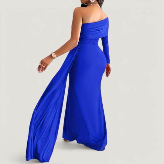 Kvinders Asymmetrisk Maxi Kjole Polyester Bodycon 4