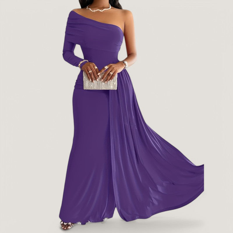 Kvinders Asymmetrisk Maxi Kjole Polyester Bodycon 8