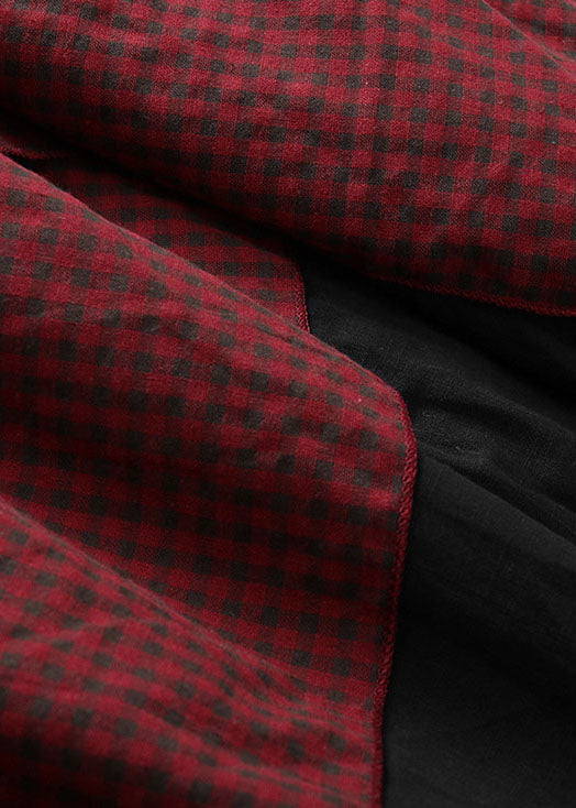 Kvinders Asymmetrisk Patchwork Nederdel med Snoretræk 3