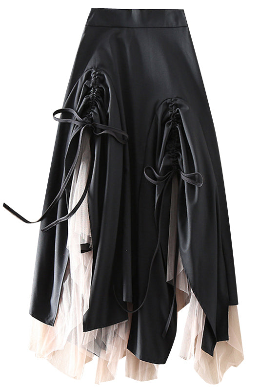 Kvinders Asymmetrisk Tulle Nederdel med Snøre 4